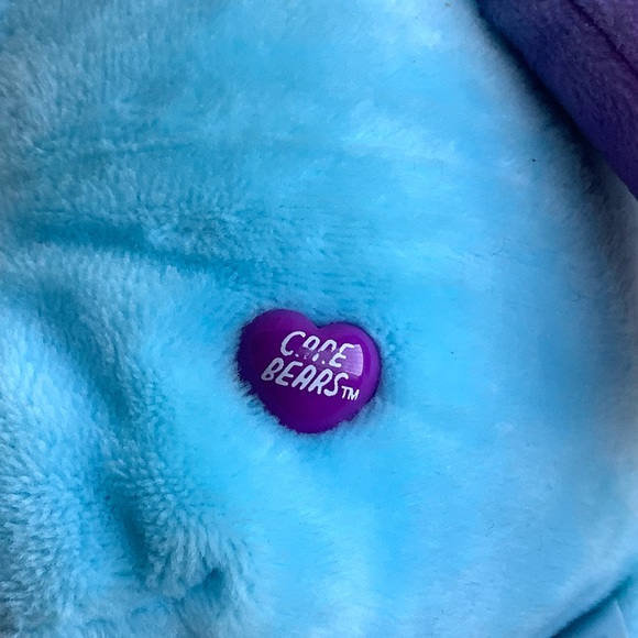 CARE BEAR Blue Purple Dream Bright Plush Bear w Rainbow Stuffed Animal Toy - Picture 8 of 12